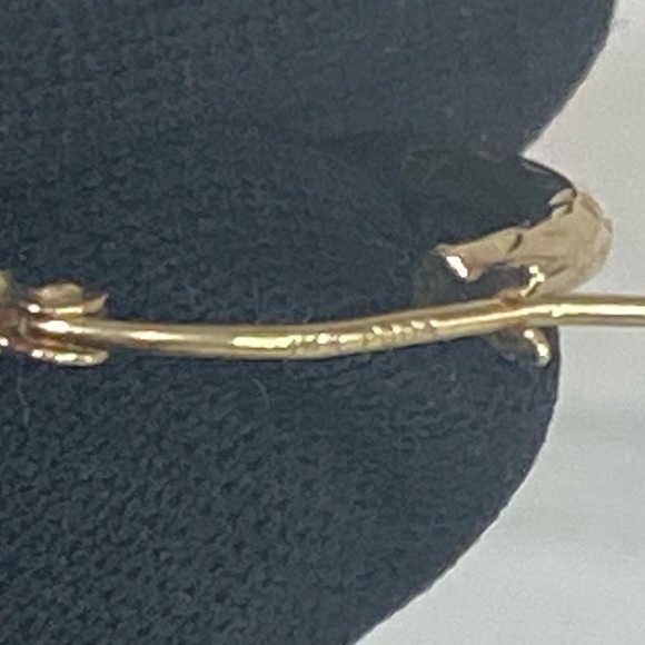 14K YELLOW GOLD etched hoop earrings REAL GOLD - Picture 12 of 14